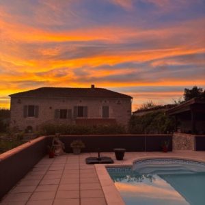 Sunset - La Gaillardenque - Lot - France. The end of the perfect day
